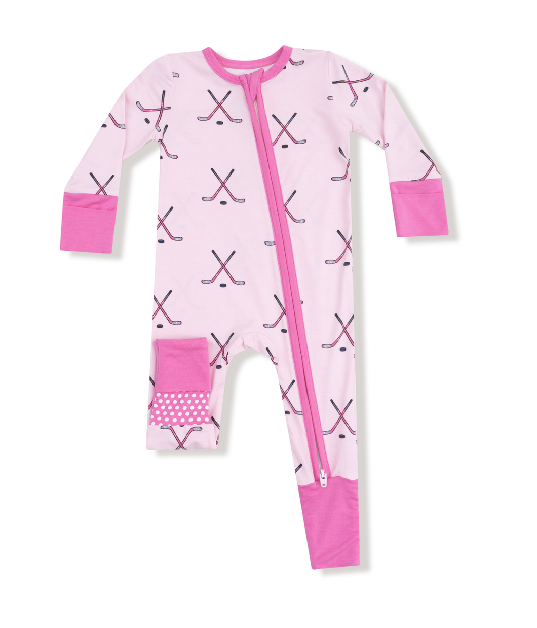 Hockey Pink 2-Way Zipper Romper