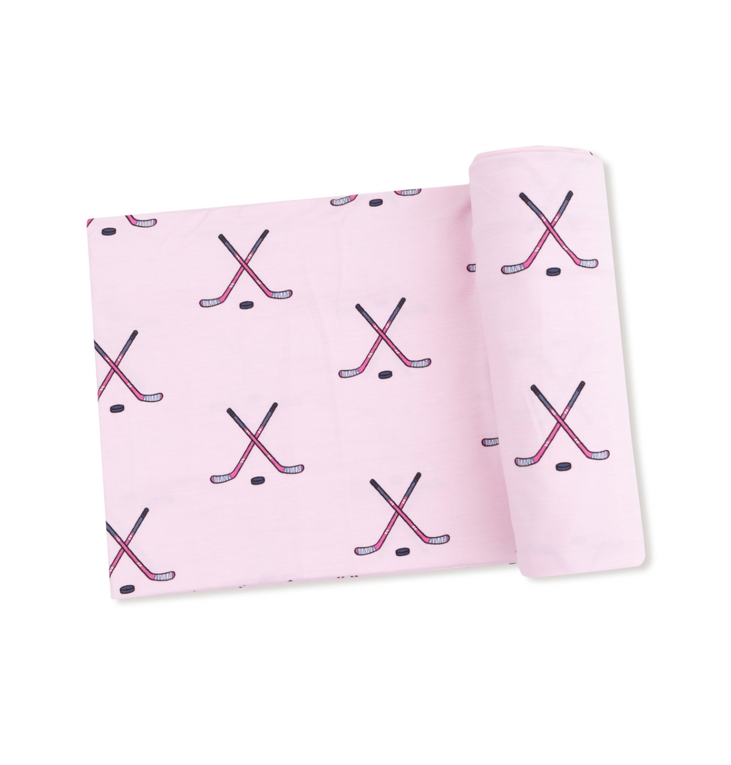 Hockey Pink Swaddle Blanket