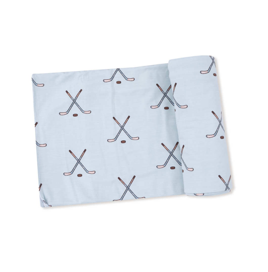 Hockey Stone Blue Swaddle Blanket