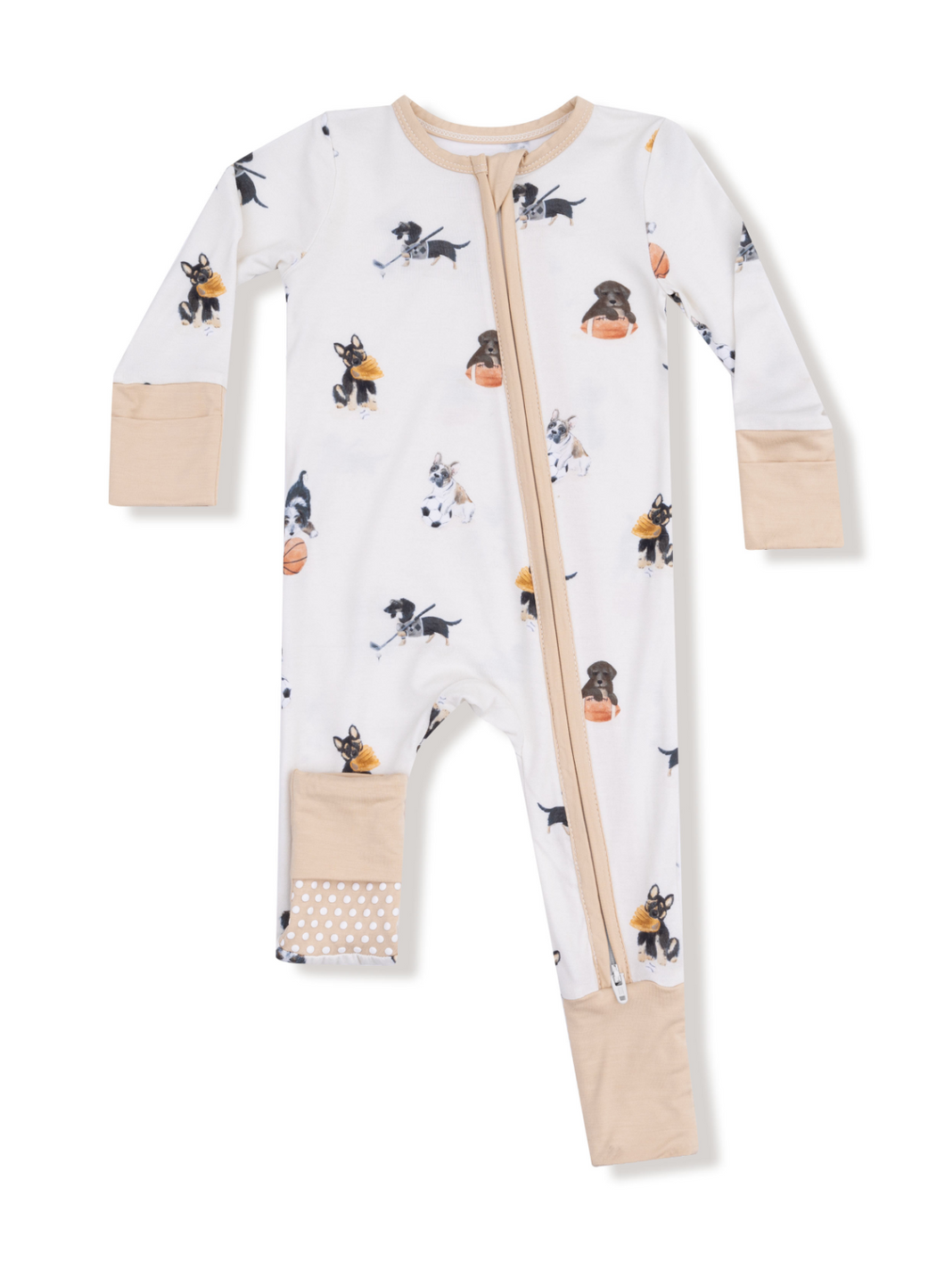 Sporty Puppies 2-Way Zipper Romper