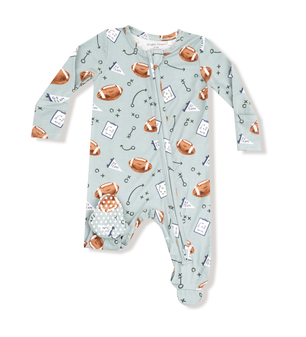 Touchdown Time Grey Mist 2-Way Zip Footie
