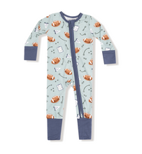 Load image into Gallery viewer, Touchdown Time Grey Mist 2-Way Zipper Romper
