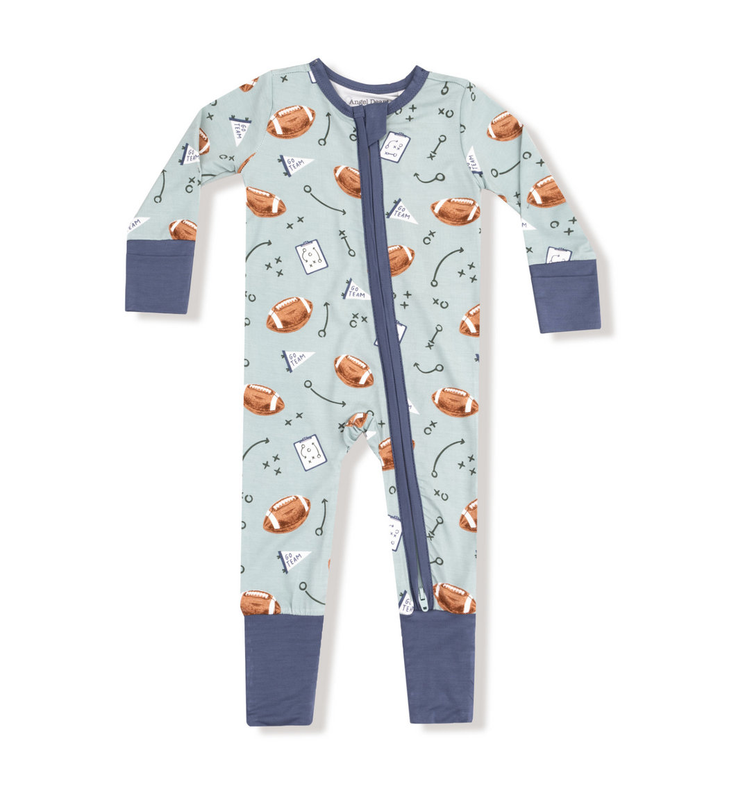 Touchdown Time Grey Mist 2-Way Zipper Romper