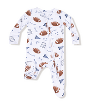 Load image into Gallery viewer, Touchdown Time Navy 2-Way Zip Footie
