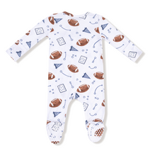 Load image into Gallery viewer, Touchdown Time Navy 2-Way Zip Footie
