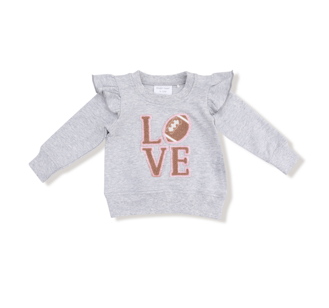 Love Football Ruffle Crewneck