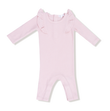 Load image into Gallery viewer, Veiled Pink Ruffled Romper
