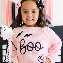 Load image into Gallery viewer, BOO Bat Halloween Knit Sweater
