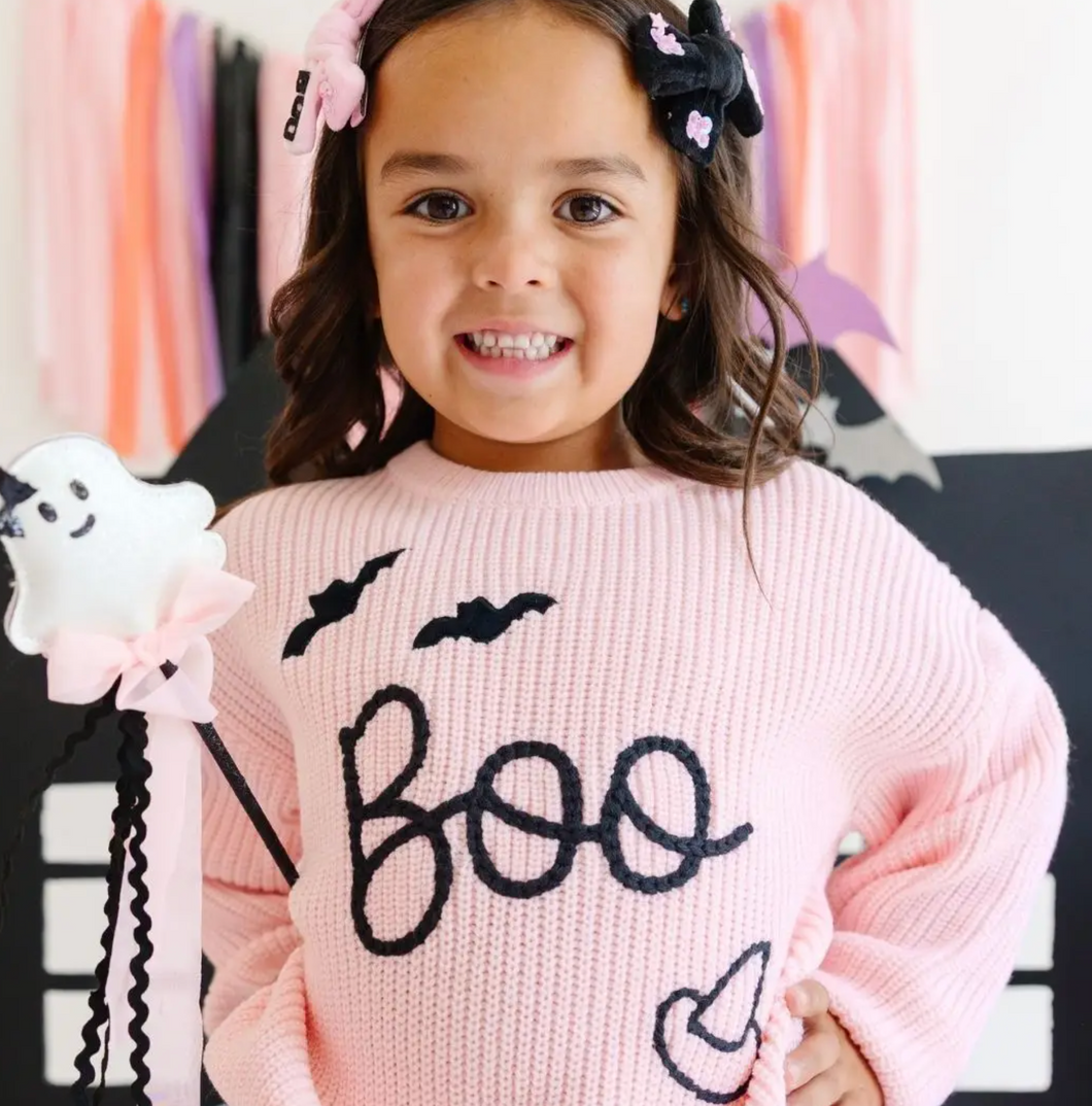 BOO Bat Halloween Knit Sweater
