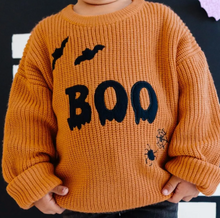Load image into Gallery viewer, BOO Drip Halloween Knit Sweater
