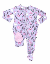 Load image into Gallery viewer, Audrey Ruffle Zipper Footie
