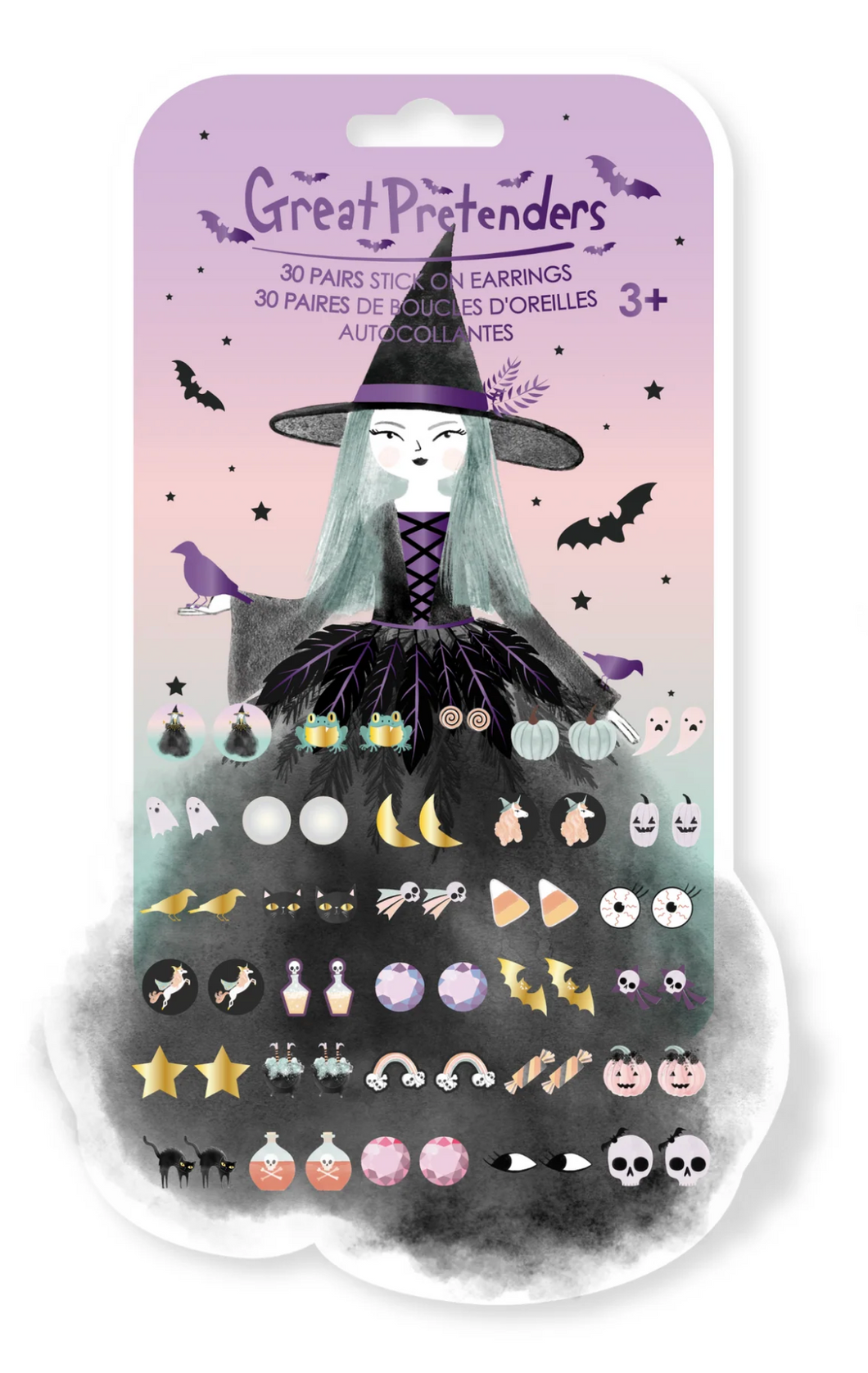 Raven Witch Stick-On Earrings