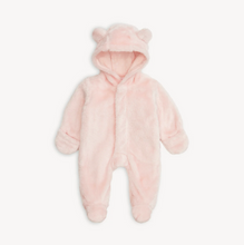 Load image into Gallery viewer, Pink Blossom Magnetic Minky Bear Footie
