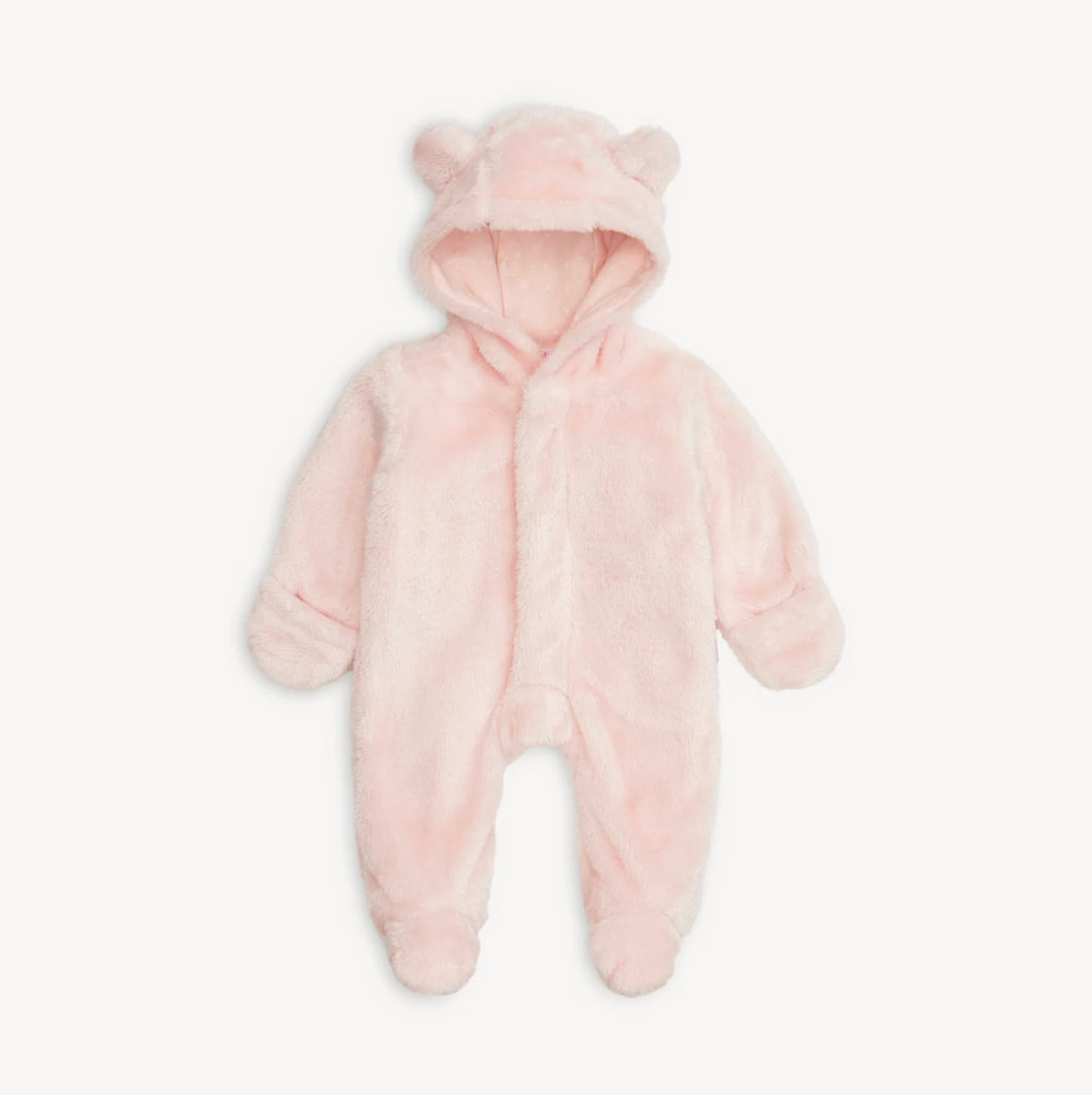 Pink Blossom Magnetic Minky Bear Footie