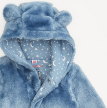 Load image into Gallery viewer, Winter Sky Magnetic Minky Bear Footie
