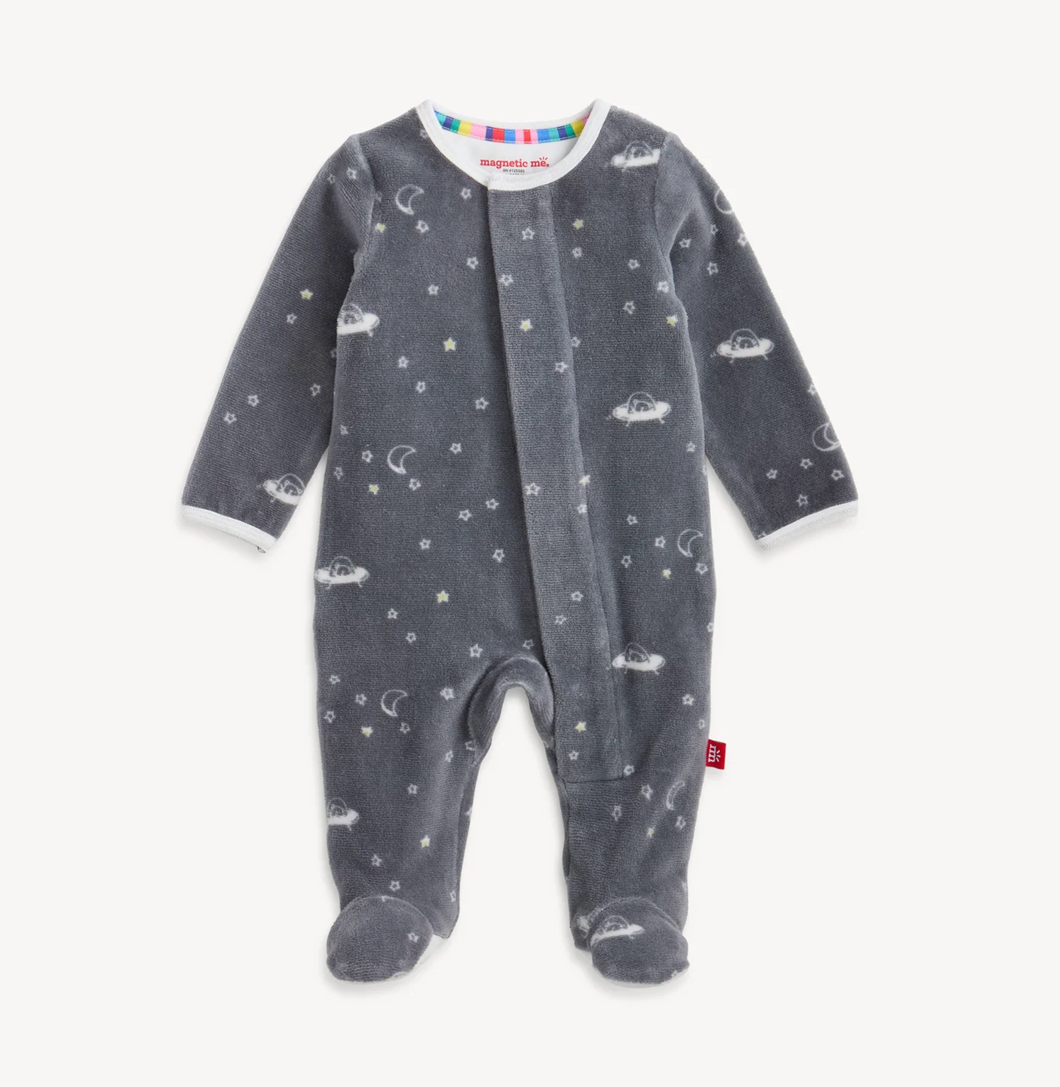 Bear In Space Velour Magnetic Footie