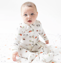 Load image into Gallery viewer, Little Farm Rib Two-Way Zip Footie
