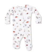 Load image into Gallery viewer, Little Farm Rib Two-Way Zip Footie

