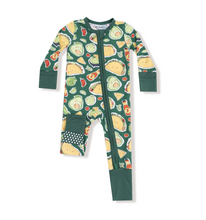 Load image into Gallery viewer, Happy Tacos 2-Way Zipper Romper
