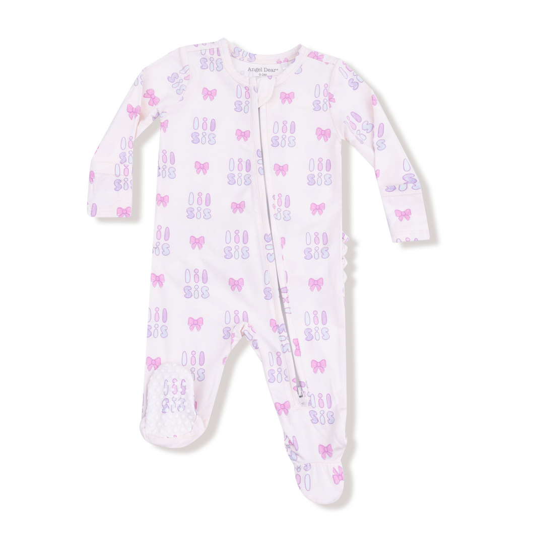 Lil Sis Ruffle 2-Way Zipper Footie