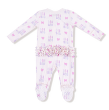 Load image into Gallery viewer, Lil Sis Ruffle 2-Way Zipper Footie

