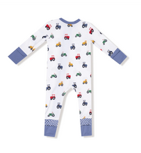 Load image into Gallery viewer, Mini Tractors 2-Way Zipper Romper
