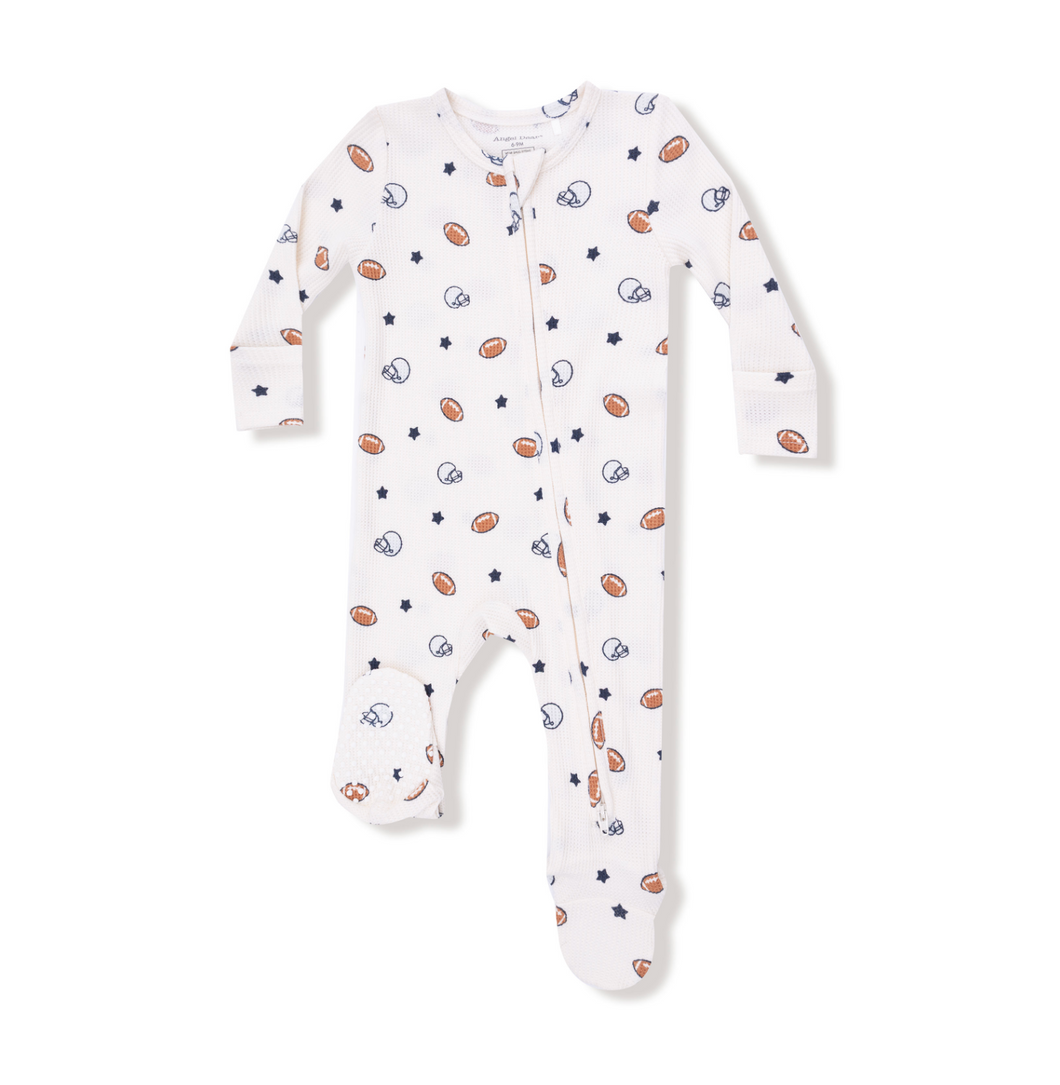Footballs And Stars Two-Way Zip Footie