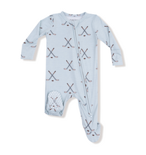 Load image into Gallery viewer, Hockey Stone Blue Two-Way Zip Footie
