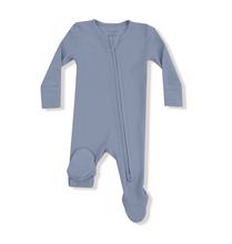 Load image into Gallery viewer, Solids Blue Blizzard Two-Way Zip Footie
