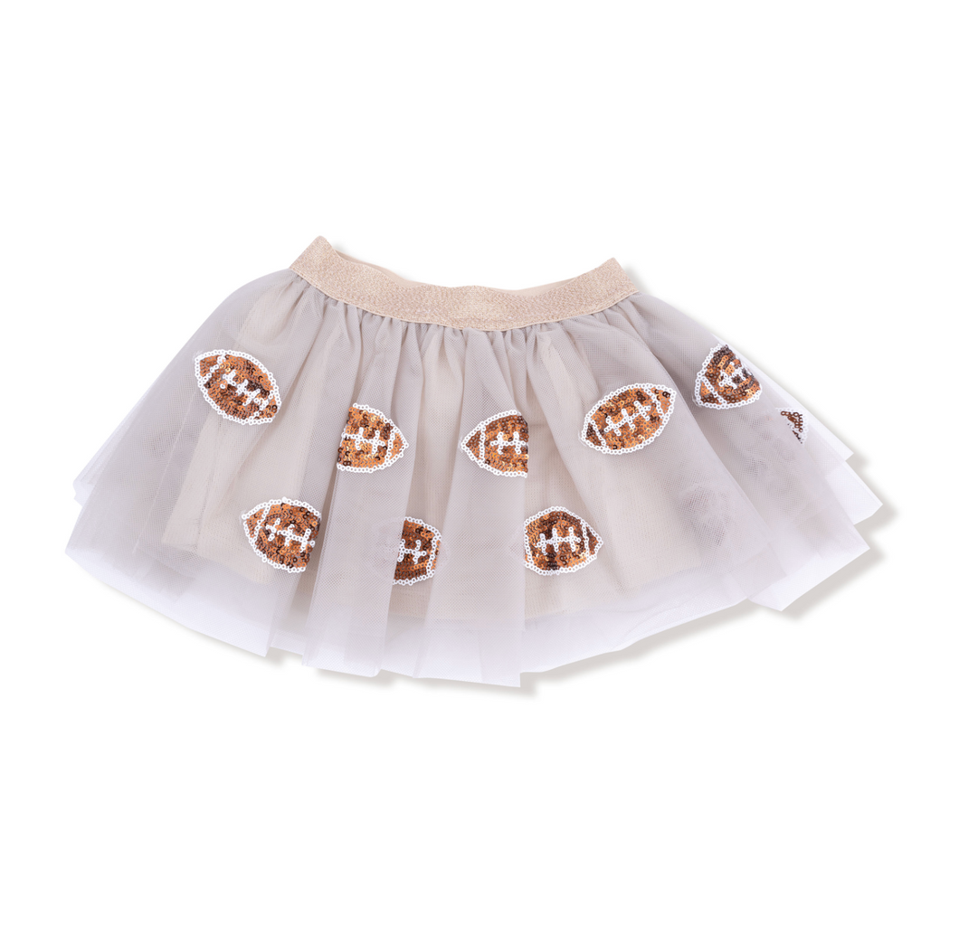 Oatmeal Football Sequin Tutu