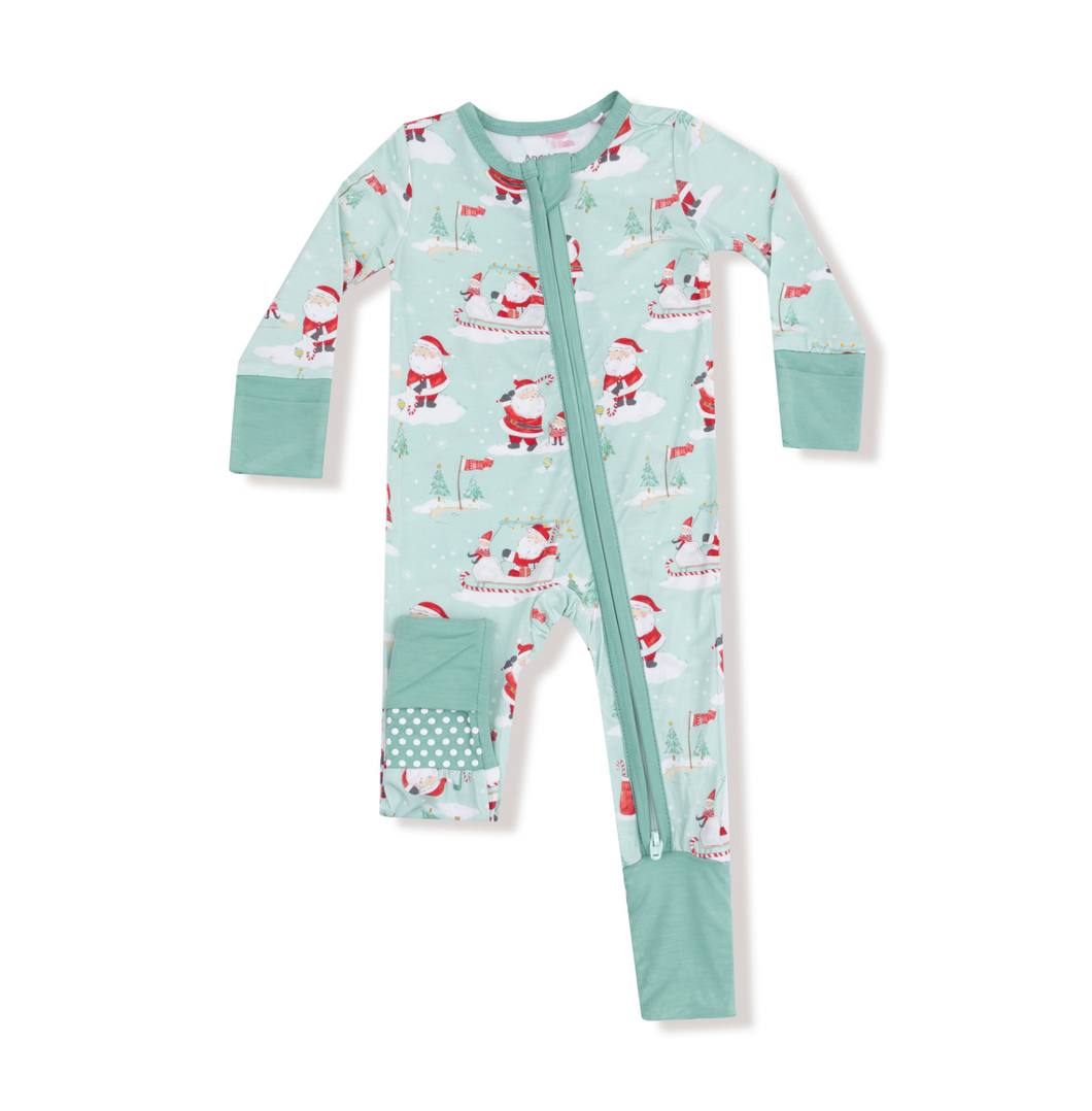 Golfing Santa & Elves 2-Way Zipper Romper