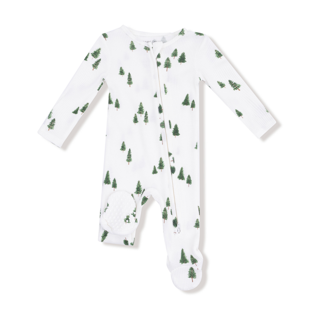 Tiny Forest Waffle Two-Way Zip Footie