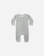 Load image into Gallery viewer, Steel Blue Micro Stripe Ribbed Coverall
