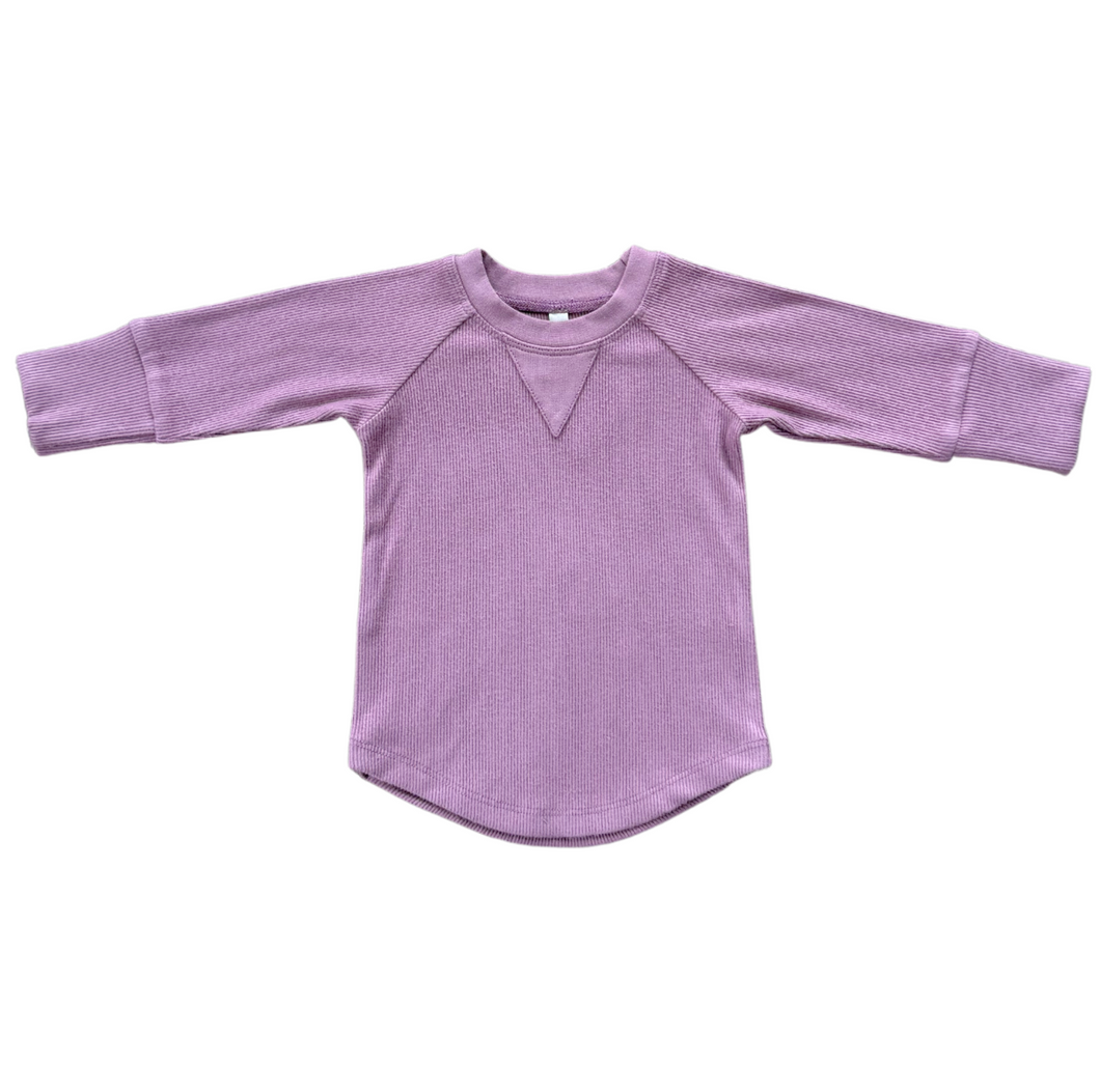 Dusky Orchid Ribbed Long Sleeve Top