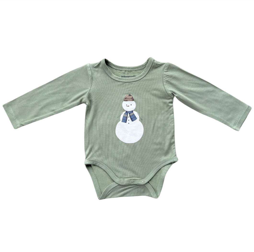 Snowman Long Sleeve Bodysuit