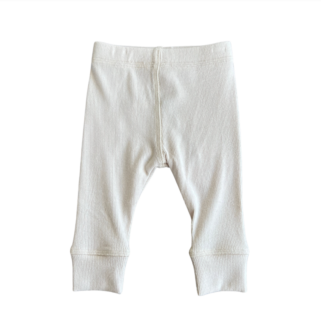 Cream Ribbed Legging