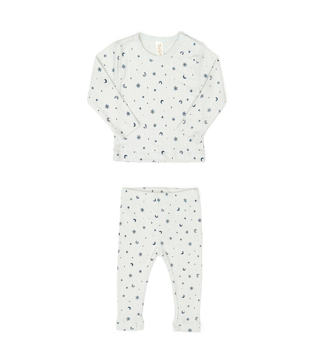 Light Blue Pointelle Snowflakes Set