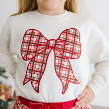 Load image into Gallery viewer, Christmas Plaid Bow Sweatshirt
