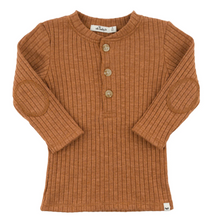 Load image into Gallery viewer, Rust Elbow Patch Rib Long Sleeve

