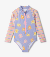 Load image into Gallery viewer, Lavender Sunshine Rashguard Swimsuit
