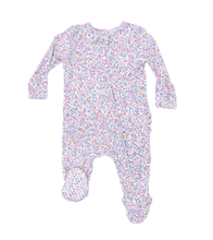 Load image into Gallery viewer, Elizabeth's Garden Ruffle Two-Way Zip Footie
