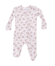 Load image into Gallery viewer, Edith's Rose Garden Ruffle Two-Way Zip Footie
