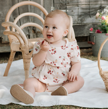 Load image into Gallery viewer, Strawberry Rib Knit Bubble Romper

