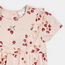 Load image into Gallery viewer, Strawberry Rib Knit Bubble Romper
