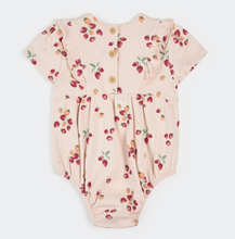 Load image into Gallery viewer, Strawberry Rib Knit Bubble Romper
