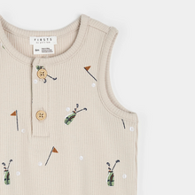 Load image into Gallery viewer, Golf Caddy Rib Knit Bubble Romper
