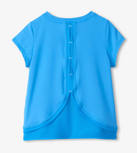 Load image into Gallery viewer, Malibu Blue Mesh Trim Active Tee
