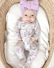 Load image into Gallery viewer, Etta Ruffle Pointelle Zipper Footie
