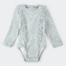 Load image into Gallery viewer, Pastel Blue Vintage Flowers One Piece Swimsuit
