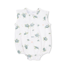 Load image into Gallery viewer, Sea Turtles Henley Bubble Romper
